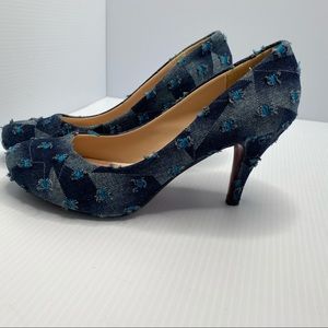 Baoyafang blue denim distressed heel Egyptian.